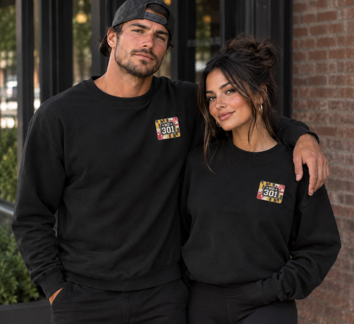 MD 301 Flag Unisex French terry raglan crewneck
